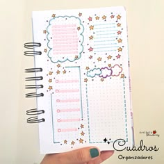 Cuadros organizadores estelares Journal Page Design, Journal Borders, Bujo Notes, Journal Doodle Ideas, Text Dividers, Calendar Diary, Creating A Bullet Journal, Journal Lettering Ideas