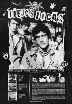 an advertisement for the band's album, titled utepas lucias on black paper