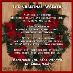 a christmas wreath with words on it