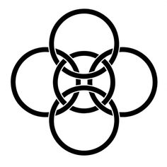 three intertwined circles in black and white