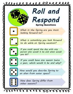 a poster with instructions on how to play the game roll and respond in english or spanish