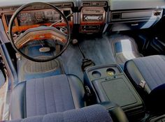 the interior of an old car is shown