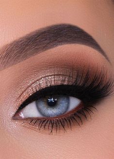 eye makeup Inner Cat Eye, Dramatic Eye Makeup For Brown Eyes, Maid Of Honor Eye Makeup, Amber Eyeshadow Looks, Eyeshadow Look For Blue Eyes, Homecoming Makeup Ideas For Blue Dress, Birthday Makeup Looks Natural Smokey Eye, Prom Eye Shadow, Copper Makeup For Blue Eyes