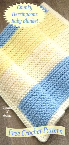 Caron Baby Cakes Patterns Crochet, Free Crochet Pattern Baby Blanket, Chunky Baby Blanket Crochet Pattern, Herringbone Half Double Crochet Stitch, Bobble Stitch Blanket, Double Crochet Baby Blanket, Herringbone Half Double Crochet, Chunky Crochet Baby Blanket, Crochet Baby Clothes Boy