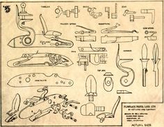 an old drawing shows various types of tools