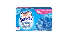 a box of swaddled complete baby wipes with blue flowers on the front