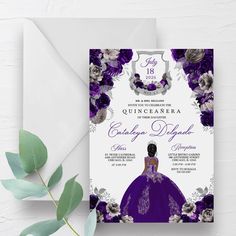 an elegant quinceauera birthday party with purple flowers