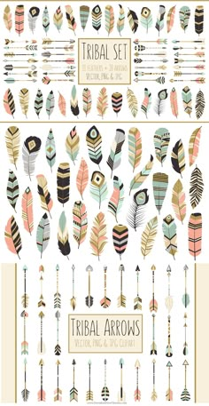 59 Arrows & Feathers Tribal Clipart > This listing is for a set of 59… Tattoo Arrow, Tattoo Feather, Boho Classroom, Feather Drawing, Arrow Feather, Coral Navy, Trendy Tattoo, Feather Art