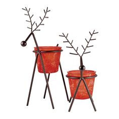 ELK Home - 519192 - Lighting (Set of 2) - Reindeer - Red Corten Steel Garden, Reindeer Lights, Large Candle, Large Candle Holders, Rustic Holiday, Large Candles, Candle Holder Set, Votive Candle Holders, Glass Candle Holders