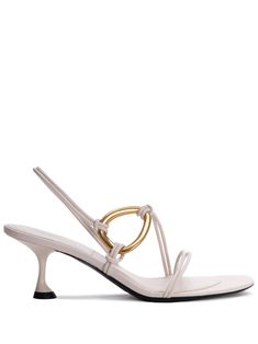 Proenza Schouler Slingback Leather Sandals - Farfetch Mantel Cape, Ivory Heels, Hoop Design, Rene Caovilla, Paris Texas, Sandals White, Chanel 2, Iconic Bags, Boot Pumps