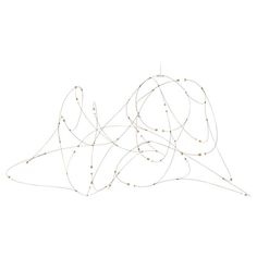 an abstract wire sculpture on a white background with lots of small dots in the middle