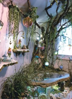 a room filled with lots of plants and decorations