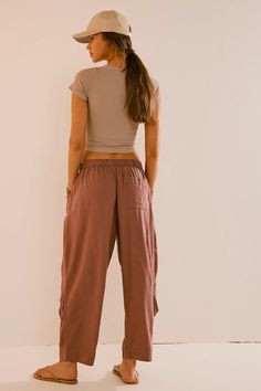 Take Me With You Linen Pants | Free People Earth Style Root, Brown Linen Pants, Earth Style, Linen Pants Outfit, Hats Style, Natural Essence, Easy Fashion, Mama Style, Linen Pants Women