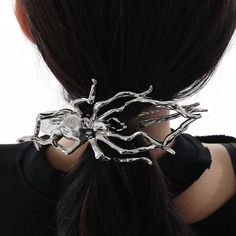 Free shipping in the US and worldwide.Elevate your hairstyle with our  Spider Web Hair Clip Grabber . Crafted from high-quality alloy and available in a striking silver color, this hair clip features a captivating spider web design, perfect for adding a touch of mystery to your look. Height: 15 cm (5.91 inches).   	  High-Quality Alloy Material:  Made from premium alloy, this hair clip offers durability and a polished finish, ensuring long-lasting wear without tarnishing.  	  Secure Grip:  The c Spider Web Hair, Spider Web Design, Girl Aesthetics, Clip Design, Goth Y2k, E Girl, Goth Aesthetic, Dark Fashion, Spider Web