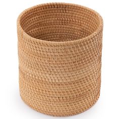 a woven basket is shown on a white background