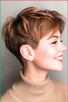 Explore the latest trends in layered bob haircuts. Discover versatile styles, from chic and sleek to voluminous and playful, that suit every face shape. Get expert tips on styling and maintenance to keep your bob looking fresh and fashionable. Ideal for anyone seeking a dynamic, yet manageable new hairstyle. Short On The Sides Long On Top Women, Cute Very Short Hairstyles, Teen Pixie Cut, Pixie With Undercut Fine Hair, Women’s Very Short Haircuts, Aline Pixie, Side Part Pixie Haircut, Pixie Cut Back View