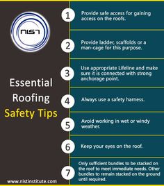 an info sheet with instructions on how to use roofing safety tips