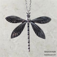 Dragonfly Butterfly Nature Pendant Necklace Modern Retro 18in Oval Link Chain This Vintage Style Dragonfly Pendant Has Detailed Alloy Casting And A Semi-Polished Silver Finish. It Measures 2 Inches Tall With A 2 1/4 Inch Wingspan And Includes An 18 Inch Chain With A Lobster Clasp. See Our Other Items For The Colorful Iridescent Version Of This Necklace. Its New Retro Style Is Versatile And Makes A Great Gift. Ships Free, New And Sealed In A Velvet Jewelry Pouch. See Our Other Items For More Drag Silver Dragonfly Necklace, Butterfly Nature, Gold Collar Necklace, Pearl Statement Necklace, Tungsten Wedding Rings, Large Necklace, Dragonfly Necklace, Velvet Jewelry, Dragonfly Pendant