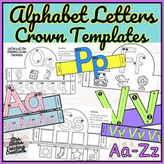 the alphabet letters crown templates are shown