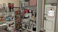 the closet is filled with lots of items