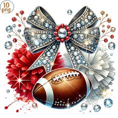 an image of a football with bows and jewels