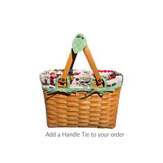 a picnic basket is shown with the words add a handle to your order