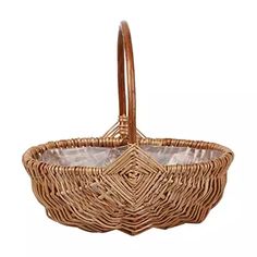 a wicker basket with two handles