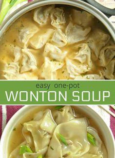 an image of wonton soup in a pot