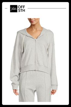 Designed In Super Soft Cotton Fleece Fabric, This Chaser Hoodie Features A Slouchy Fit. Attached Drawstring Hood Long Sleeves Dropped Shoulders Front Zipper Two Slip Pockets 100% Cotton Machine Wash Imported. Womens - W Trend Separates > Saks Off 5th. Chaser. Color: Heather Grey. Size: M. Comfortable Hooded Activewear With Drawstring, Comfy Hooded Activewear With Drawstring Hood, Cozy Activewear With Drawstring Hood For Fall, Comfy Activewear With Drawstring Hood, Comfortable Fleece Hooded Jacket For Loungewear, Cozy Long Sleeve Sweats With Adjustable Hood, Sporty Heather Grey Top With Drawstring Hood, Heather Grey Long Sleeve Sweats In Athleisure Style, Heather Grey Long Sleeve Sweats Athleisure