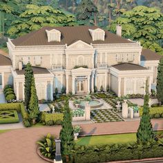 this is an artist's rendering of a large mansion