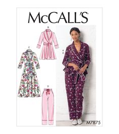 Category: Apparel PatternsPattern Type: SleepwearBrand: McCall'sSize: XSM - SML - MED Pajama Bottoms Womens, Pajama Pattern, Womens Pajamas Pants, Mccalls Sewing Patterns, Women's Robe, Vogue Patterns, Womens Sewing Patterns, Vest Pattern, Mccalls Patterns