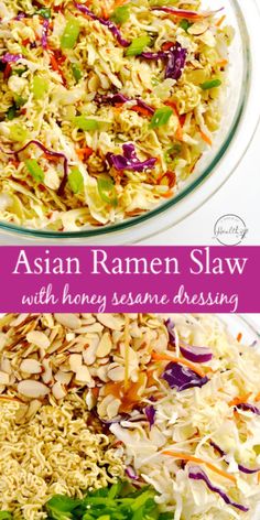 Ramen Slaw, Asian Ramen Salad, Asian Slaw Recipe, Asian Ramen, Ramen Salad, Ramen Noodle Salad, Asian Slaw, Asian Salad, Slaw Recipes