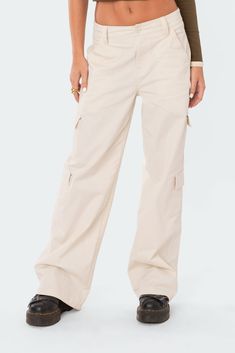 PRODUCT INFO Cargo Pants Pocket Detail Belt Loop Feature 100% Cotton Model wears size S Model height is 5'8 Item care: Wash with similar color Beige Cargo Pants, Pants Pocket, Baggy Cargo Pants, Swimwear Dress, Cargo Pants Women, One Shoulder Tops, Look On, Pocket Detail, S Models