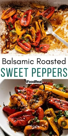 Balsamic Roasted Mini Sweet Peppers Roasted Mini Sweet Peppers, Roasted Mini Peppers, Bell Pepper Side Dish, Roasted Sweet Peppers, Mini Peppers Recipes, Sweet Pepper Recipes, Mini Peppers, Mini Sweet Peppers, Balsamic Recipe