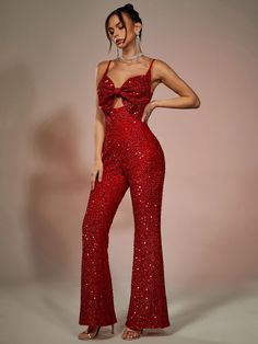 Red Party Collar Sleeveless Sequins Plain Cami Embellished Non-Stretch  Women Clothing Sparkly Red Outfit, Red Rhinestone Outfit, Red Sparkle Outfit, Red Glitter Outfit, Red Tour Outfits, Red Performance Outfits, Performance Outfits Singing, Red Outfit Party, Red Party Outfit