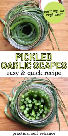 pickled garlic scapes are easy and quick to make with this canning technique for beginners