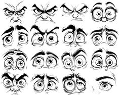 cartoon eyes with different facial expressions and shapes for each character in the movie or tv