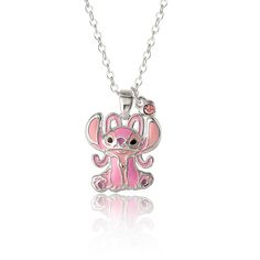 Capture the enchanting spirit of Disney with the Lilo and Stitch Angel Rose Preciosa Crystal Pendant. This intricately crafted brass pendant features the adorable character Angel surrounded by delicate rose details, adorned with a Preciosa crystal. Disney Style Pink Jewelry Gift, Pink Disney Jewelry For Gifts, Pink Disney Jewelry For Gift, Lilo And Stitch Angel, Stitch Items, Rose Details, Pink Stitch, Minnie Mouse Pink, Stitch And Angel