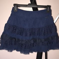 Nwot From Smoke Free/Pet Friendly Home Super Cute Dark Navy Blue Sheer On Trend Layered Mini Fully Lined With Different Sheer Pattern Ruffles Including Sheer Polka Dots Pair With Tights/Leggings And Crop Top For Year Round Good Looks Juniors Small But Runs A Bit Small Mix And Match With My Other Items For Additional Discounts And Combined Shipping! Offers Welcome Too! Blue Mini Skirt With Ruffles, Blue Ruffled Skort, Blue Mini Ruffled Skirt, Blue Ruffled Mini Skirt, Blue Flowy Short Skort, Blue Short Flowy Skirt, Blue Flowy Short Skirt, Blue Short Mini Skirt With Lining, Blue Short Lined Mini Skirt