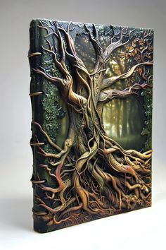 a book with an image of a tree in the middle and roots growing out of it