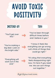 a poster with the words avoid toxic positivity