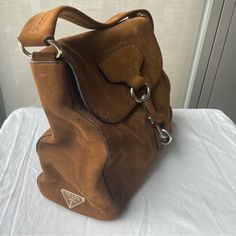 Suede Brown Prada Bag In Perfect Condition $600 Obo Brown Bucket Bag With Silver-tone Hardware, Brown Prada Bag, Bag Prada, Suede Bag, Prada Bags, Prada Bag, Limited Time, Prada, Bag Lady