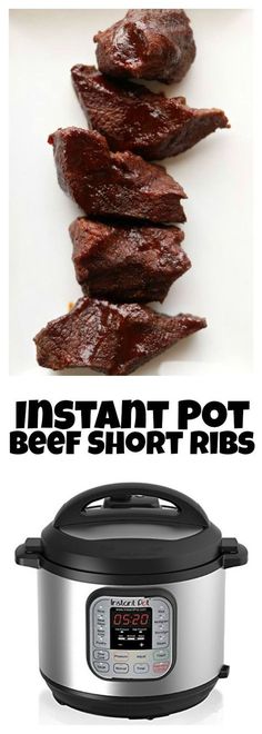 the instant pot beef short ribs recipe is shown