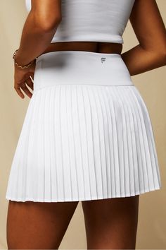 Hot Shot Pleated Skirt Fabletics white female Activewear >> Womens >> Bottoms >> Skirts regular Everyday/Tennis Hidden Pockets/Moisture-Wicking