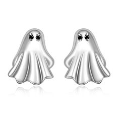 PRICES MAY VARY. 【FUNNY HALLOWEEN JEWELRY】 Inspiration from the ghost, the ghost earrings are full of Halloween fun, easy to match your white ghost themed costume, Halloween parties, cosplay, role play etc. Say “Happy Halloween”to the one you love. 【YOU ARE MY BOO】 The cute ghost earrings can be a gift for girlfriend and say ”You’ll always be my Boo..”or“ Will you be my boo?” 【SCARY BUT CUTE DESIGN】 The unique design of this ghost earrings inspired by the ghost boo , the ghost with only 2 eye ho Scary But Cute, Ghost Jewelry, White Ghost, Ghost Earrings, Boo Ghost, Earrings Halloween, Womens Earrings Studs, Halloween Earrings, Sterling Silver Filigree