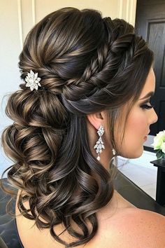 Curly Hairstyles For Ball, Wedding Hair Styles Curly, Semi Formal Dance Hairstyles, Quinceanera Hairstyles For Curly Hair, Vision Board Hair, Shiny Hair Mask, Hair Wedding Ideas, For Short Hair Hairstyles, Mother Of The Groom Hairstyles