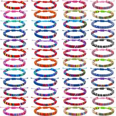 PRICES MAY VARY. Abundant Package: you will get 48 woven bulk bracelet included in each package, giving you plenty to share them with your friends and loved ones; Each package contains 20 different classic colors, with 4 pieces of each color Durable and Non Irritating Material: these bracelets are made of quality braided wire that is both durable and non irritating to the skin, ensuring a comfortable and long lasting wear Adjustable Size: our bracelets designed to fit wrists that measure about 7 Bulk Bracelets, Girls Friendship, Women Friendship, Stocking Stuffers For Women, String Bracelets, Girl Friendship, Festival Accessories, Woven Bracelets, String Bracelet