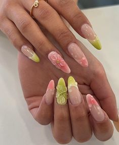 3d Nail Art Summer, 3d Nail Ideas, Spring Gel X Nails, Cute 3d Nails, Flower 3d Nails, 3d Flower Nails Acrylics, Nails 3d Designs, Pink 3d Nails, Nails Design 3d