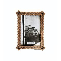 Upcycled Bike Chain Rectangular Photo Frame Unique Picture Frame, Stylish Picture, Unique Picture Frames, Metal Edging, Beautiful Shapes, Bike Chain, Rectangle Frame, Frame Collection, Wood Inlay