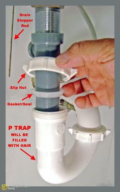 a person fixing a pipe with instructions on how to fix it and where to put the fittings